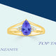0.85ct Pear Shape Tanzanite Ring with 0.06 cttw Diamond