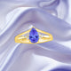0.85ct Pear Shape Tanzanite Ring with 0.06 cttw Diamond