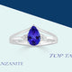 0.85ct Pear Shape Tanzanite Ring with 0.06 cttw Diamond