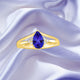0.85ct Pear Shape Tanzanite Ring with 0.06 cttw Diamond