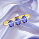1.05ct Oval Tanzanite Ring with 0.04 cttw Diamond