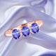 1.05ct Oval Tanzanite Ring with 0.04 cttw Diamond