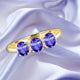 1.05ct Oval Tanzanite Ring with 0.04 cttw Diamond