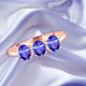 1.05ct Oval Tanzanite Ring with 0.04 cttw Diamond