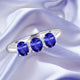 1.05ct Oval Tanzanite Ring with 0.04 cttw Diamond