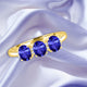 1.05ct Oval Tanzanite Ring with 0.04 cttw Diamond