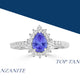 0.65ct Pear Shape Tanzanite Ring with 0.39 cttw Diamond