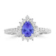0.65ct Pear Shape Tanzanite Ring with 0.39 cttw Diamond