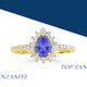 0.65ct Pear Shape Tanzanite Ring with 0.39 cttw Diamond
