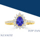 0.65ct Pear Shape Tanzanite Ring with 0.39 cttw Diamond
