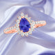 0.65ct Pear Shape Tanzanite Ring with 0.39 cttw Diamond