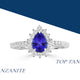 0.65ct Pear Shape Tanzanite Ring with 0.39 cttw Diamond