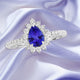 0.65ct Pear Shape Tanzanite Ring with 0.39 cttw Diamond