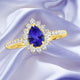 0.65ct Pear Shape Tanzanite Ring with 0.39 cttw Diamond