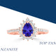 0.65ct Pear Shape Tanzanite Ring with 0.39 cttw Diamond