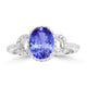 1.8ct Oval Tanzanite Ring with 0.3 cttw Diamond