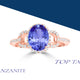 1.8ct Oval Tanzanite Ring with 0.3 cttw Diamond