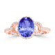 1.8ct Oval Tanzanite Ring with 0.3 cttw Diamond
