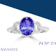 1.8ct Oval Tanzanite Ring with 0.3 cttw Diamond