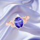 1.8ct Oval Tanzanite Ring with 0.3 cttw Diamond