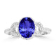 1.8ct Oval Tanzanite Ring with 0.3 cttw Diamond