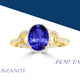 1.8ct Oval Tanzanite Ring with 0.3 cttw Diamond