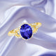 1.8ct Oval Tanzanite Ring with 0.3 cttw Diamond