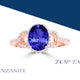 1.8ct Oval Tanzanite Ring with 0.3 cttw Diamond