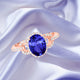 1.8ct Oval Tanzanite Ring with 0.3 cttw Diamond