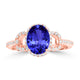 1.8ct Oval Tanzanite Ring with 0.3 cttw Diamond