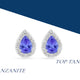1.3ct Pear Shape Tanzanite Earring with 0.26 cttw Diamond