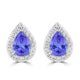 1.3ct Pear Shape Tanzanite Earring with 0.26 cttw Diamond
