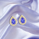 1.3ct Pear Shape Tanzanite Earring with 0.26 cttw Diamond