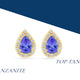 1.3ct Pear Shape Tanzanite Earring with 0.26 cttw Diamond