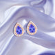 1.3ct Pear Shape Tanzanite Earring with 0.26 cttw Diamond