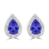 1.3ct Pear Shape Tanzanite Earring with 0.26 cttw Diamond