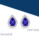 1.3ct Pear Shape Tanzanite Earring with 0.26 cttw Diamond