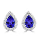 1.3ct Pear Shape Tanzanite Earring with 0.26 cttw Diamond