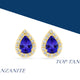 1.3ct Pear Shape Tanzanite Earring with 0.26 cttw Diamond