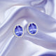 2.4ct Oval Tanzanite Earring with 0.23 cttw Diamond
