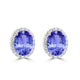 2.4ct Oval Tanzanite Earring with 0.23 cttw Diamond