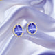 2.4ct Oval Tanzanite Earring with 0.23 cttw Diamond