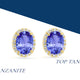 2.4ct Oval Tanzanite Earring with 0.23 cttw Diamond