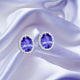 2.4ct Oval Tanzanite Earring with 0.23 cttw Diamond