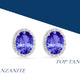 2.4ct Oval Tanzanite Earring with 0.23 cttw Diamond