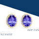 2.4ct Oval Tanzanite Earring with 0.23 cttw Diamond