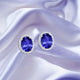2.4ct Oval Tanzanite Earring with 0.23 cttw Diamond