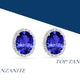 2.4ct Oval Tanzanite Earring with 0.23 cttw Diamond