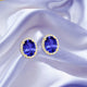 2.4ct Oval Tanzanite Earring with 0.23 cttw Diamond