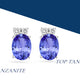2.4ct Oval Tanzanite Earring with 0.15 cttw Diamond